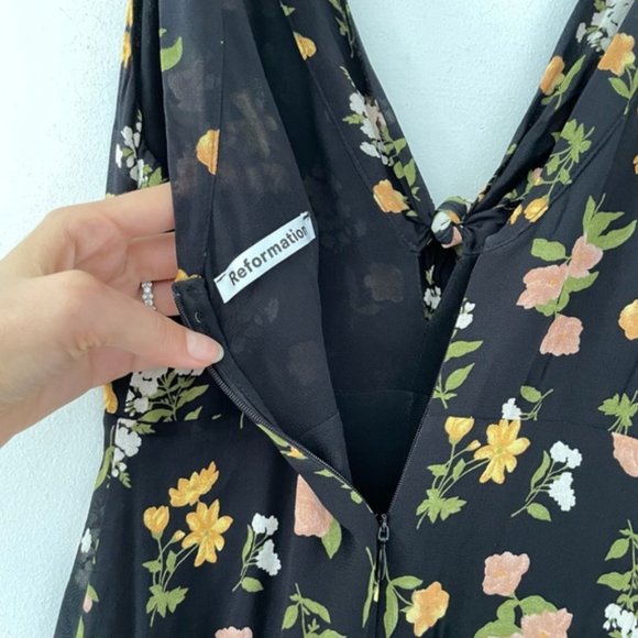 Reformation Harper Floral Midi Dress sz 2 - Picture 3 of 3